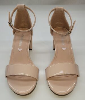 Steve Madden Kids JCarrson Nude Patent Block Heel Dress Sandals Girls Size 1